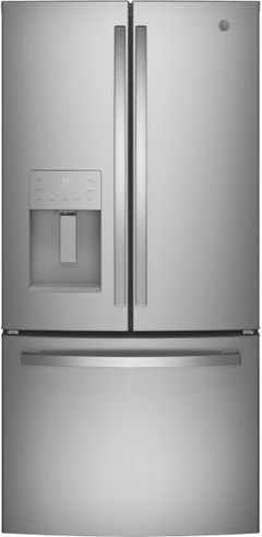 GE® 33 in. 23.6 Cu. Ft. Fingerprint Resistant Stainless Steel French Door Refrigerator