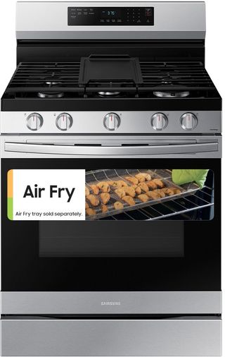 Samsung 30" Fingerprint Resistant Stainless Steel Smart Freestanding Natural Gas Range with No Preheat Air Fry and Convection