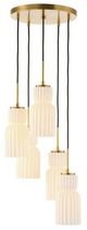 Uttermost® Vanier Warm Brass/White 5-Light Cluster Pendant-0