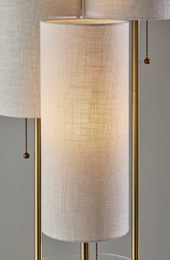 Adesso® Trio Antique Brass Shelf Floor Lamp-2