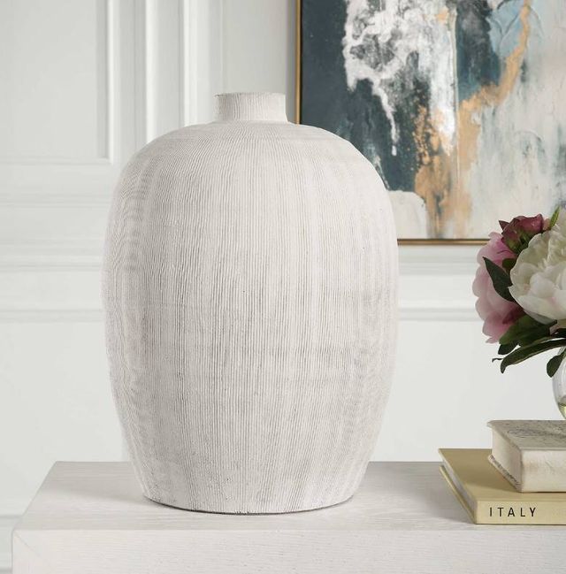 Uttermost® Floreana White Medium Vase-2