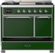Ilve® Majestic III 40" Emerald Green Pro Style Dual Fuel Natural Gas Range with Solid Door and Chrome Trim-4