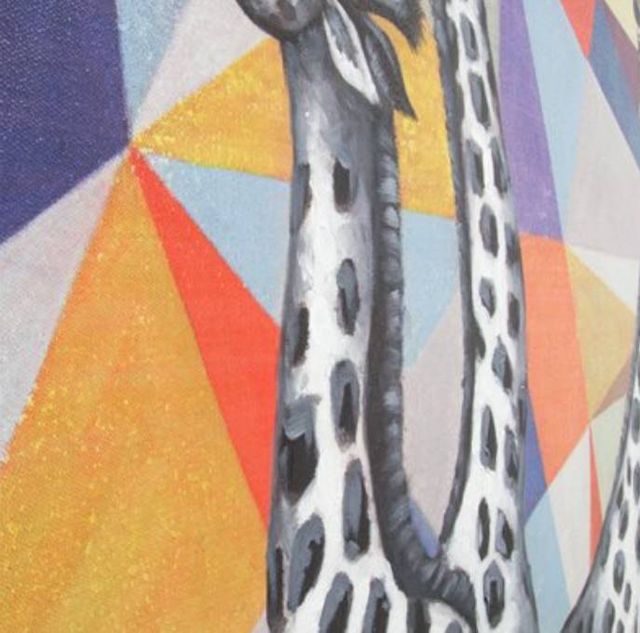 YHD Contemporary View of Giraffes Wall Art-3