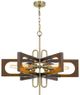 Cal® Lighting & Accessories Sneek Antique Brass/Brown Chandelier-1