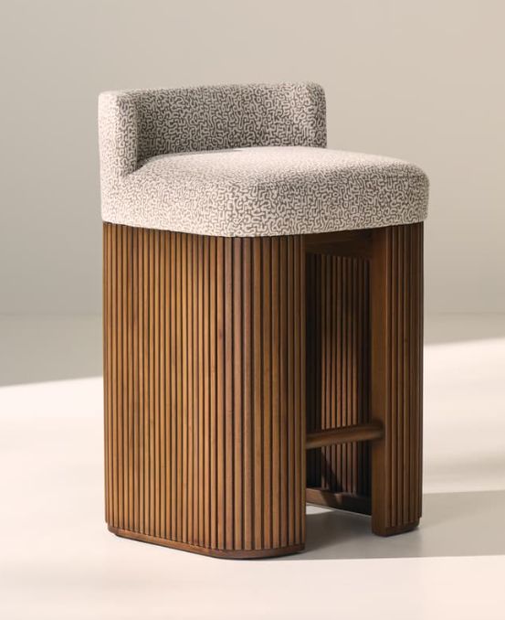Rowe® Customizable Kindred Low Back Counter Stool in Sesame Legs-1