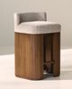 Rowe® Customizable Kindred Low Back Counter Stool in Sesame Legs-1