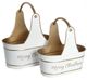 A & B Home 2-Piece White Basket Set-0