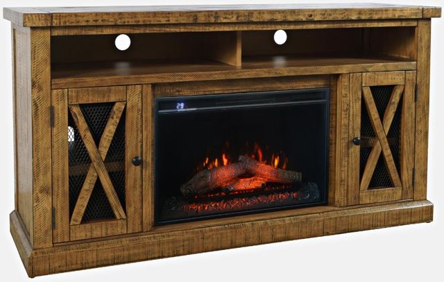 Jofran Inc. Telluride Gold Fireplace with Logset-0
