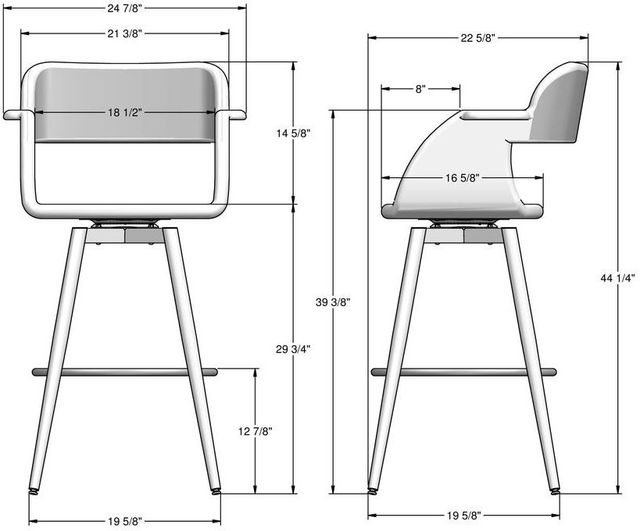 Amisco Customizable Sorrento Swivel Bar Stool-3