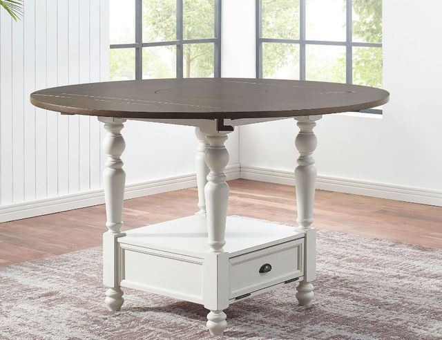 Steve Silver Co. Joanna 5-Piece Mocha Drop-Leaf Counter Set with Ivory Base-3