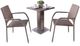 Furniture of America® Niambi 3-Piece Natural Marble/Rattan Wicker Outdoor Patio Dining Set-0