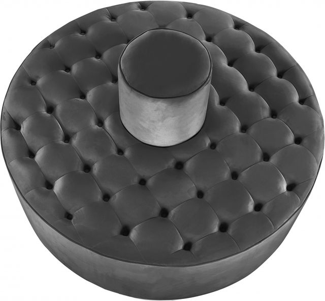Meridian Furniture Banquet Grey Velvet Roundabout-1