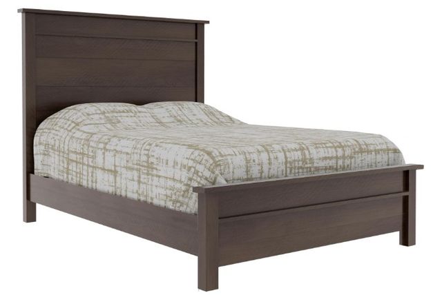 Country View Woodworking Customizable Cheyenne Brown Maple 89" King Panel Bed with Low Footboard-0