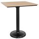 CabanaCoast® Customizable Skye Aluminum/Wooden 36" Outdoor Square Pedestal Balcony Table-0