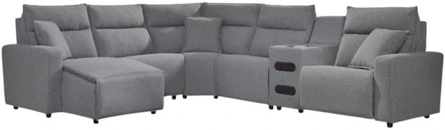 Signature Design by Ashley® Modmax II 6-Piece Pepper/Salt Power Reclining Left-Arm Facing Sectional with Chaise and Audio Console-0