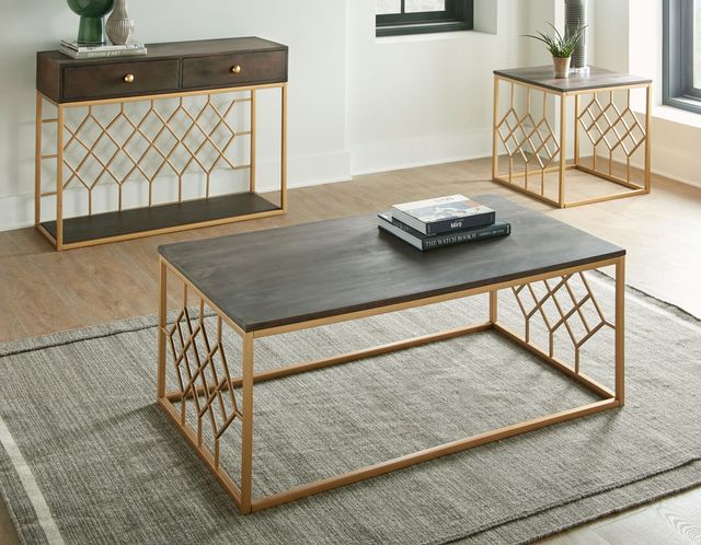 Steve Silver Co. Beatrix Walnut/Brass End Table-3