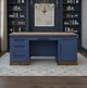 Legends Home Nora Blue Denim/Whiskey Executive Desk-1