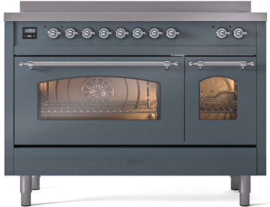 Ilve® Nostalgie II Series 48" Blue Grey Pro Style Induction Range-2