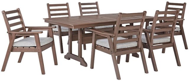 Signature Design by Ashley® Emmeline Brown 7-Piece Outdoor Dining Table Set-0