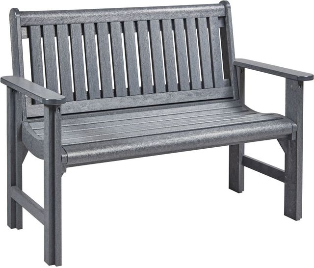 C.R. Plastics Generation Line Slate Grey Garden Bench-0