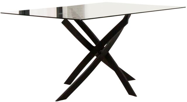 Cramco Lena Glass Top Dining Table with Matte Black Base-0