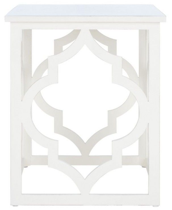 Safavieh Milo Cream Leaf Trellis End Table-1