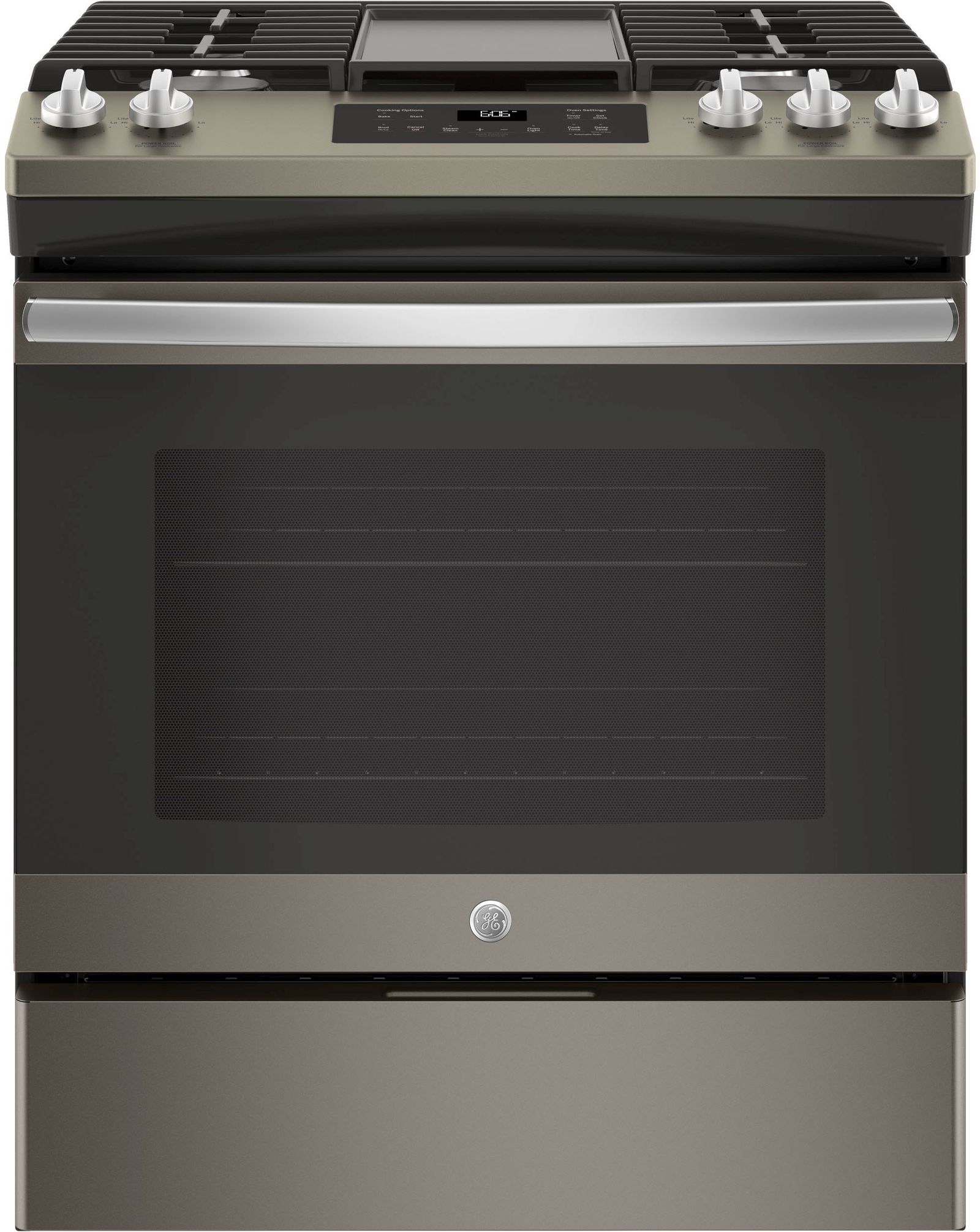 GE® 30" Slate Slide In Gas Range