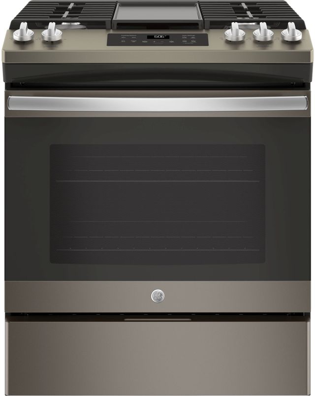 GE® 30" Slate Slide In Gas Range-0