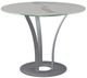 Amisco Customizable Dalia Italian Porcelain Round Table with Metal Turnip Base-0