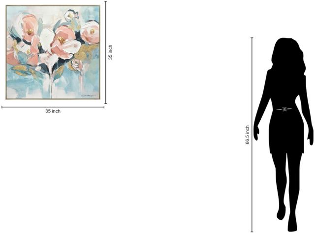 Classy Living Mesmerizing Teal and Pink Floral Canvas Art Wall Art-2