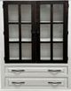 Million Dollar Rustic White Bookcase with Dark Doors-1