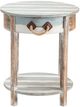 Crestview Collection Nantucket Blue Accent Table with Brown Frame-1