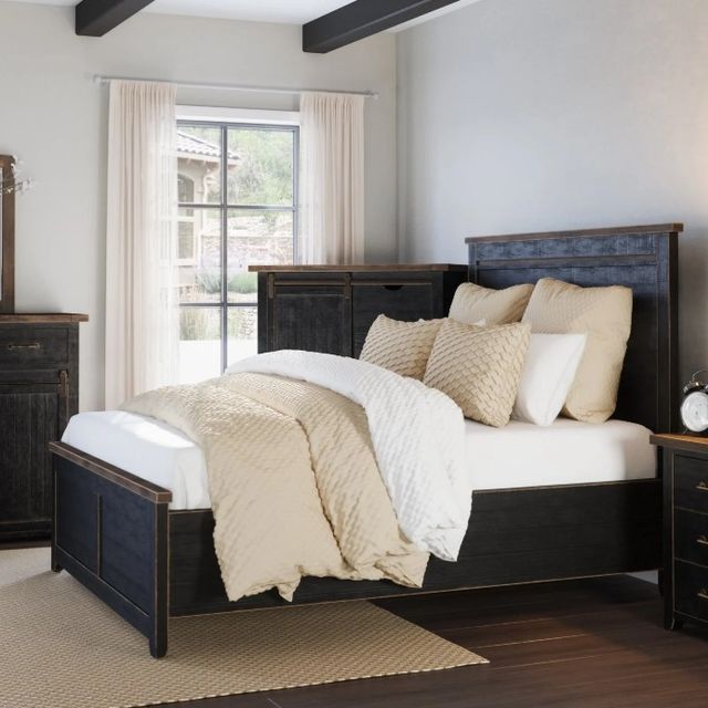 Jofran Inc. Madison County Vintage Black Queen Panel Bed-1