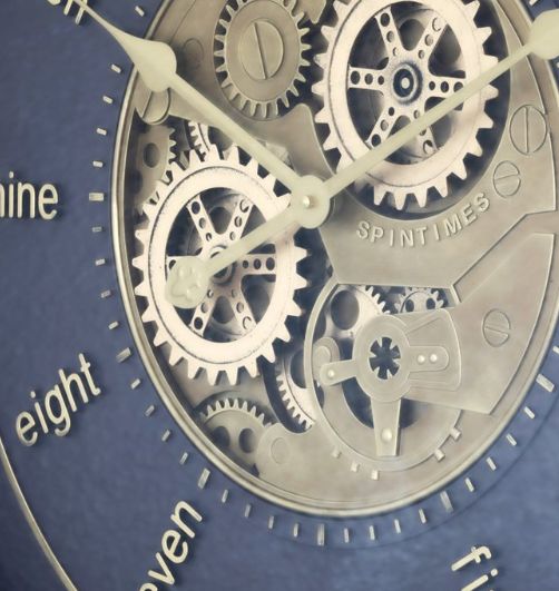 YHD Dark/Gold Modern Word Gear Clock-4