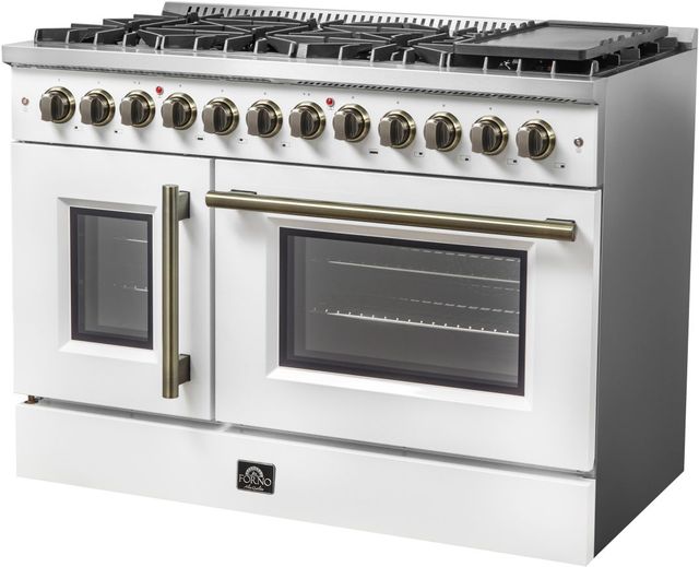 FORNO® Galiano Alta Qualita 30" White Pro Style Dual Fuel Range -3