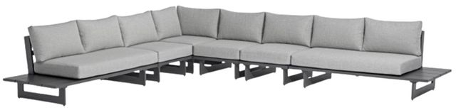 Meridian Furniture Maldives 3-Piece Dark Gray/Gray Aluminum/Fabric Outdoor Modular Sectional-0