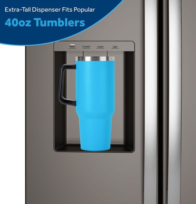 GE® 36" 27.9 Cu. Ft. Fingerprint Resistant Slate Side-by-Side Refrigerator with Extra Tall Dispenser and In-Door Icemaker-3
