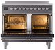 Ilve® Nostalgie II Noblesse 40'' Graphite Matte Pro Style Induction Range with Chrome Trim-1