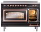 Ilve® Nostalgie II Noblesse 48'' Glossy Black Pro Style Induction Range with Copper Trim-4