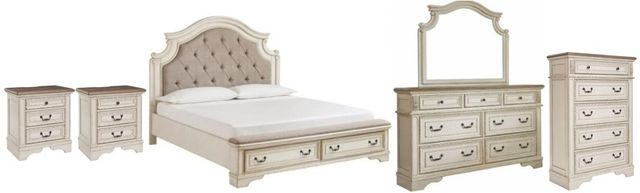 Signature Design by Ashley® Realyn 6-Piece Two-tone Queen Upholstered Bed Set-0
