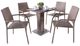 Furniture of America® Niambi 5-Piece Natural Marble/Rattan Wicker Outdoor Patio Dining Set-0