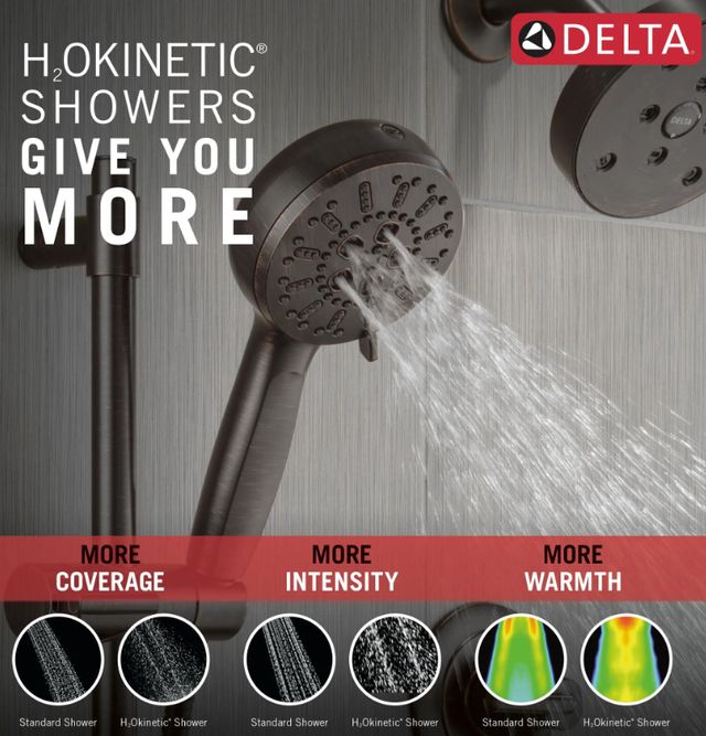 Delta Venetian Bronze 7-Setting Slide Bar Hand Shower with Cleaning Spray-4