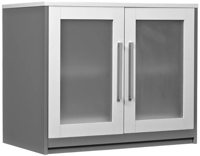 ClassicFlame® Ashford™ Gloss White/Pure Gray Storage Cabinet-0