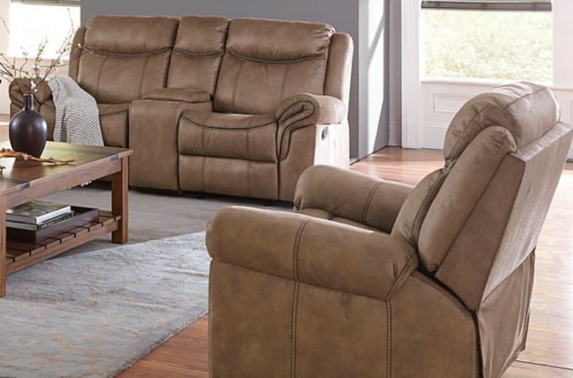 American Wholesale Furniture Knoxville Brown Manual Glider Recliner -3