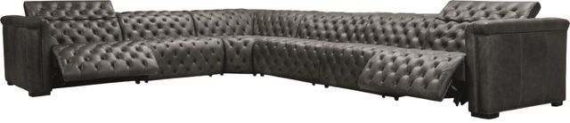 Hooker® Furniture MS Savion Grandier 6-Piece Bellagio Gravel L-Shape Power Reclining Sectional with Power Headrests-0