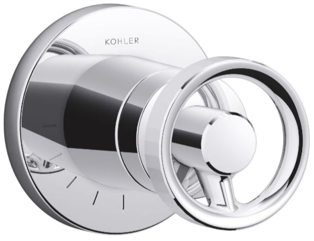 KOHLER® Components® MasterShower® Polished Chrome Volume Control Valve Trim with Industrial Handle-0