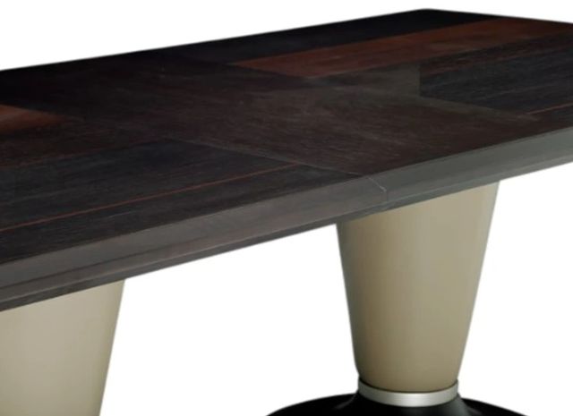 Michael Amini® 21 Cosmopolitan™ Umber Extendable Dining Table with Pebble Grain Taupe/Umber Base-2