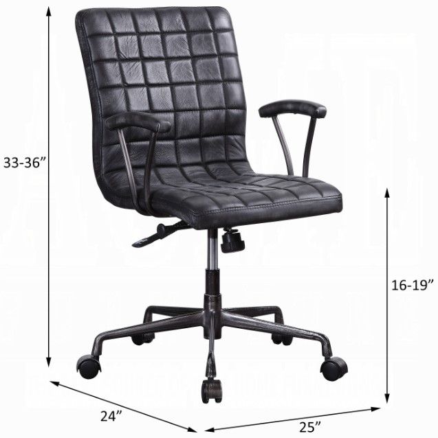 ACME Furniture Barack Aluminum/Vintage Black Office Chair-1