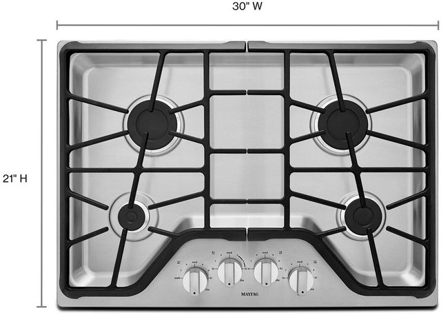 Maytag® 30" Stainless Steel Gas Cooktop-1