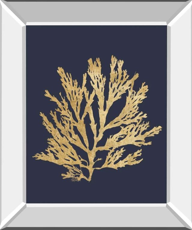 Classy Art Pacific Sea Mosses I Indigo by Wild Apple Portfolio Mirror Framed Wall Art-0